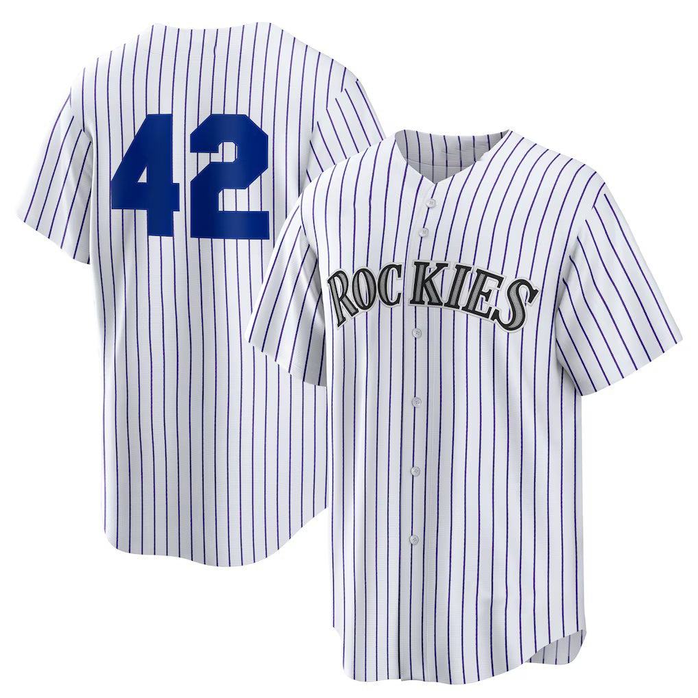 Colorado Rockies #42 Jackie Robinson White RONA Home 2025 Day Replica Jersey