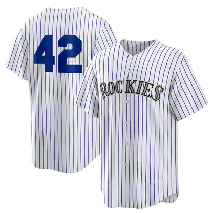 Colorado Rockies #42 Jackie Robinson White RONA Home 2025 Day Replica Jersey