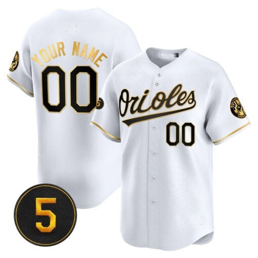 Custom Baltimore Orioles Robinson Patch Vapor Premier Limited Jersey ¨C White Gold RONA