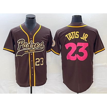 San Diego Padres #23 Fernando Tatis Jr Number Brown RONA NEW 2023 City Connect Cool Base Stitched Jersey