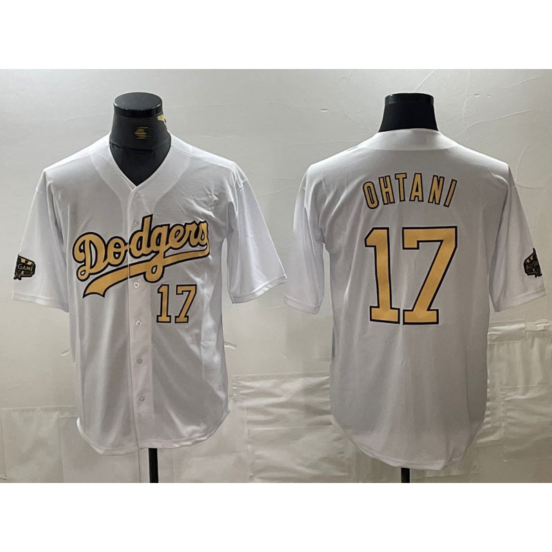 Los Angeles Dodgers #17 Shohei Ohtani Number White RONA 2022 All Star Stitched Cool Base Jerseys