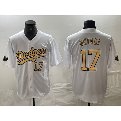 Los Angeles Dodgers #17 Shohei Ohtani Number White RONA 2022 All Star Stitched Cool Base Jerseys