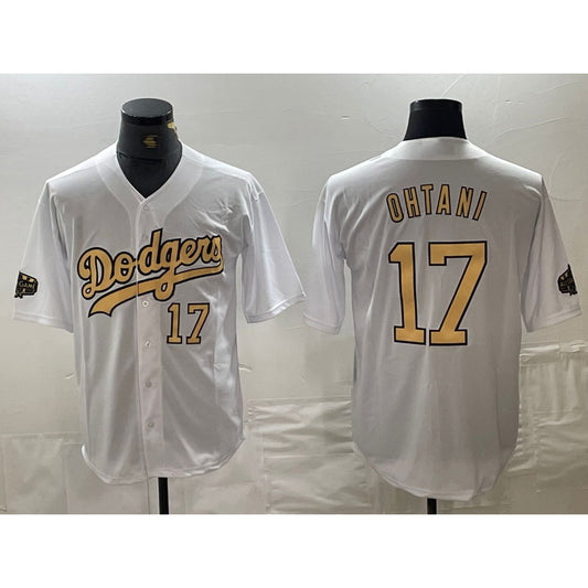 Los Angeles Dodgers #17 Shohei Ohtani Number White RONA 2022 All Star Stitched Cool Base Jerseys