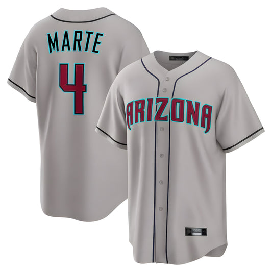 Arizona Diamondbacks #4 Ketel Marte Player Gray RONA Road Home Game Stitched Jerseys