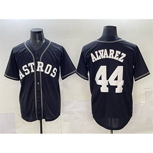 Houston Astros #44 Yordan Alvarez Black RONA Lights Out Limited Stitched Jersey