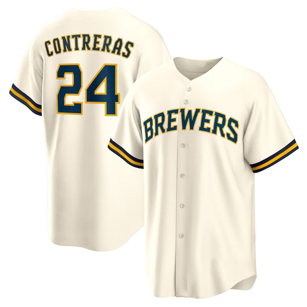 Milwaukee Brewers #24 William Contreras Cream RONA Home Replica Jersey