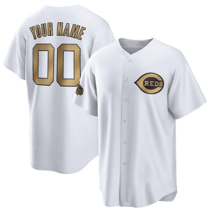 Custom Cincinnati Reds Active Player White RONA 2022 All-Star Cool Base Stitched Jersey