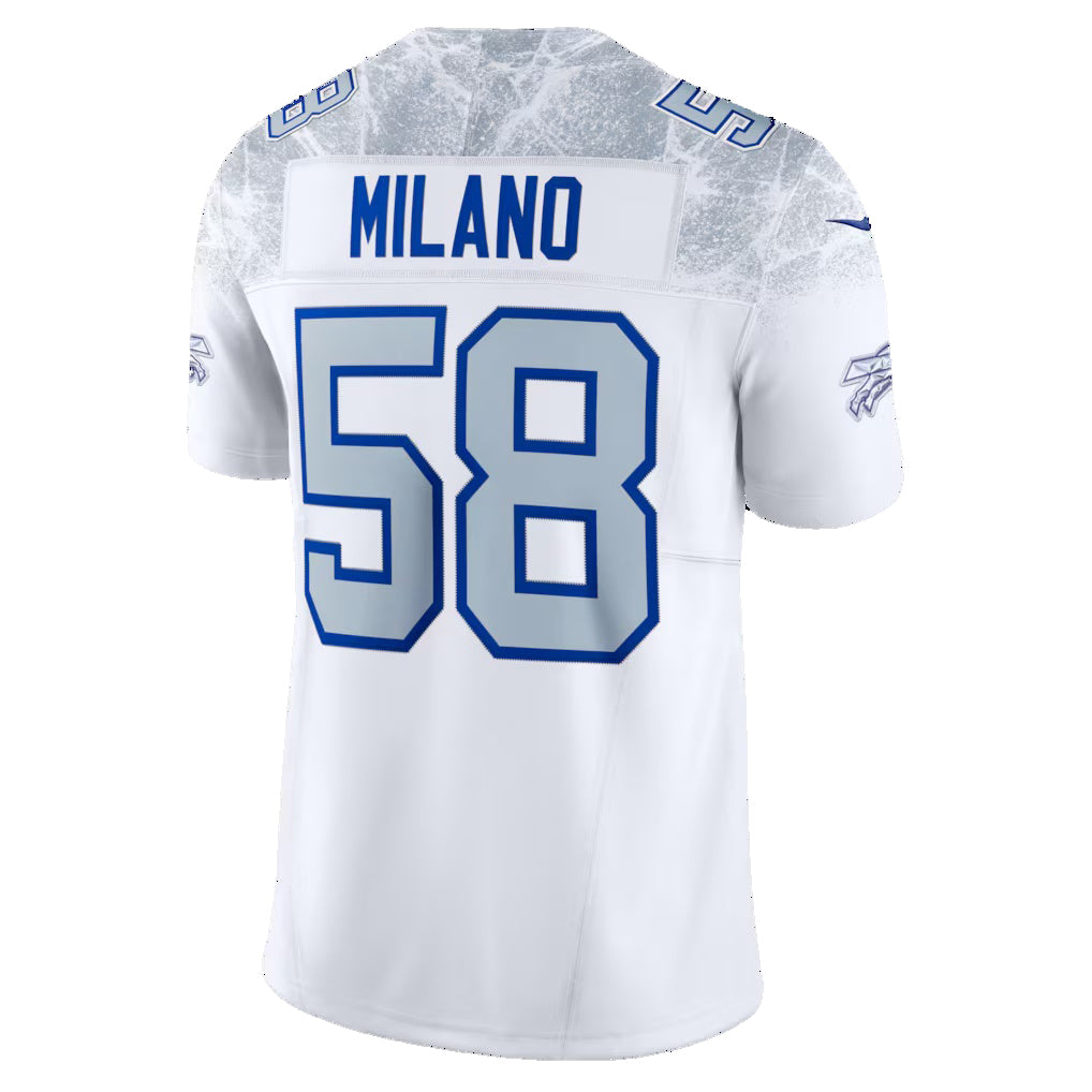 B.Bills #58 Matt Milano White RONA 2025 Rivalries Collection Limited Jersey