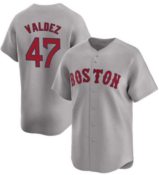 Boston Red Sox #47 Enmanuel Valdez Gray RONA Cool Base Stitched Jersey