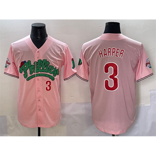 Philadelphia Phillies #3 Bryce Harper Pink RONA Phanatic Limited Stitched Jersey