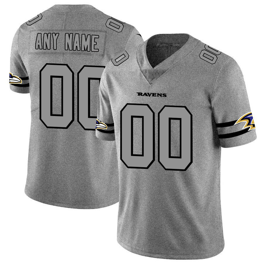 Custom B.Ravens 2019 Gray Gridiron Gray RONA Vapor Untouchable Limited Jersey