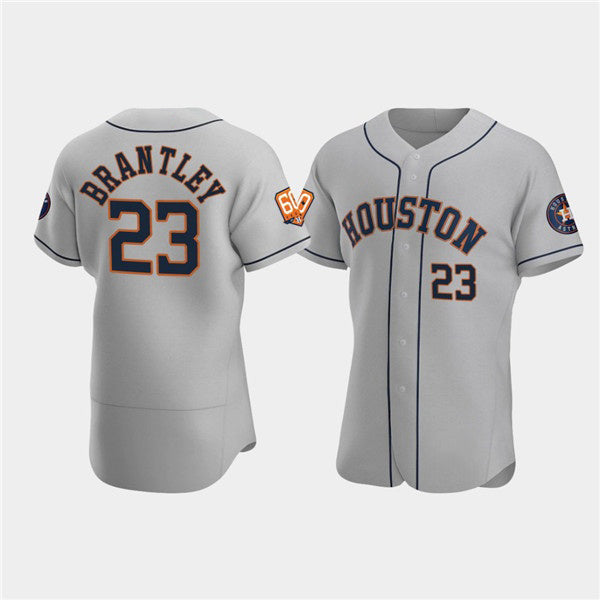 Houston Astros #23 Michael Brantley Gray RONA 60th Anniversary Flex Base Stitched Jersey