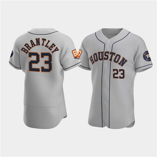 Houston Astros #23 Michael Brantley Gray RONA 60th Anniversary Flex Base Stitched Jersey