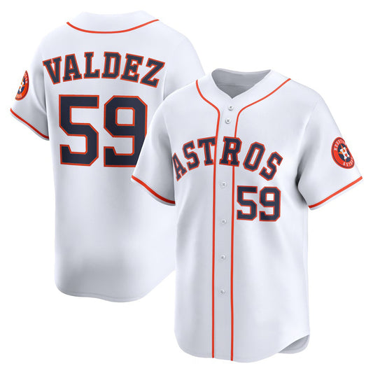 Houston Astros #59 Framber Valdez White RONA Home Limited Player Jersey