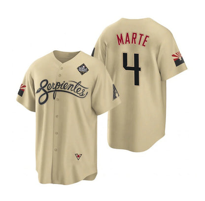 Arizona Diamondbacks #4 Ketel Marte Gold RONA 2023 World Series City Connect Cool Base Stitched Jersey
