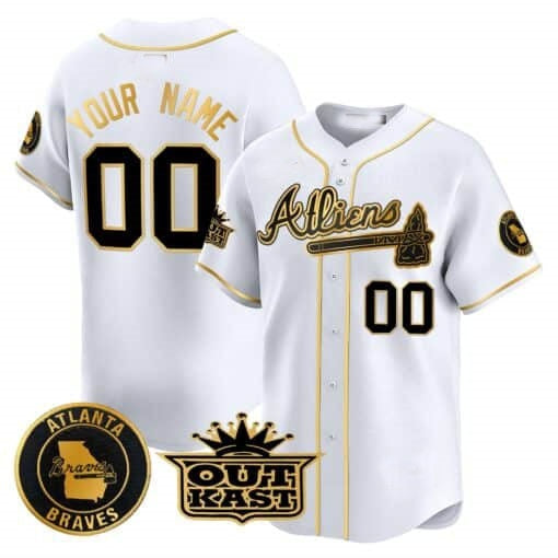 Custom Atlanta Braves Atliens Vapor Premier Limited Jersey ¨C White RONA