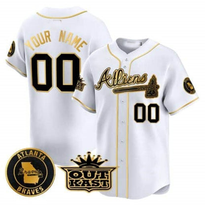 Custom Atlanta Braves Atliens Vapor Premier Limited Jersey ¨C White RONA
