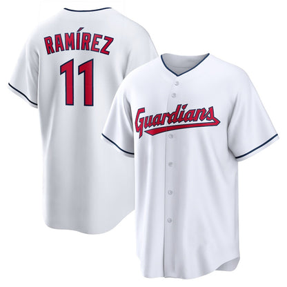 Cleveland Guardians #11 Jos¨¦ Ram¨ªrez White RONA Replica Player Jersey