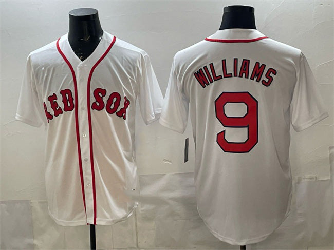 Boston Red Sox #9 Ted Williams White RONA Cool Base Stitched Jersey