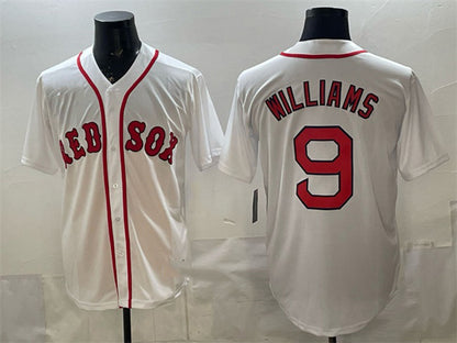 Boston Red Sox #9 Ted Williams White RONA Cool Base Stitched Jersey