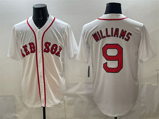 Boston Red Sox #9 Ted Williams White RONA Cool Base Stitched Jersey