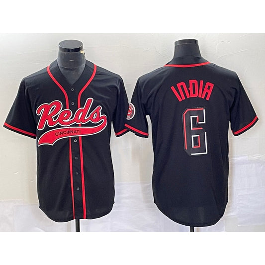 Cincinnati Reds #6 Jonathan India Black RONA 2023 City Connect With Patch Stitched Jersey