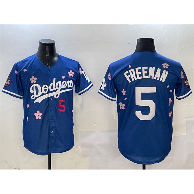 Los Angeles Dodgers #5 Freddie Freeman Royal RONA 2025 Tokyo Series Limited Stitched Jersey