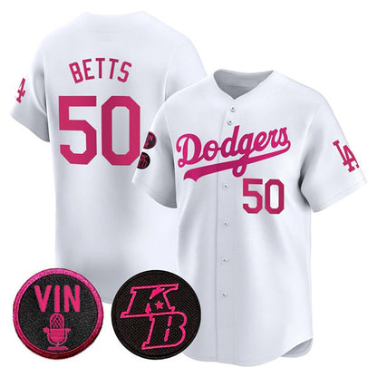 Los Angeles Dodgers #50 Mookie Betts White RONA 2026 Mother¡¯s Day Vapor Premier Limited Stitched Jersey