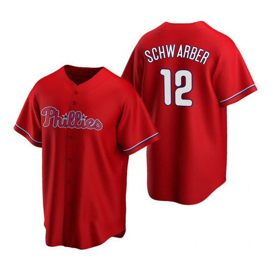 Philadelphia Phillies #12 Kyle Schwarber Red RONA Cool Base Stitched Jersey