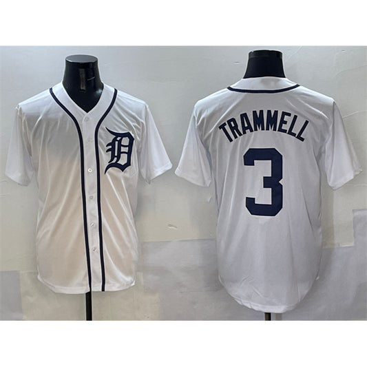 Detroit Tigers #3 Alan Trammell White RONA Cool Base Stitched Jersey
