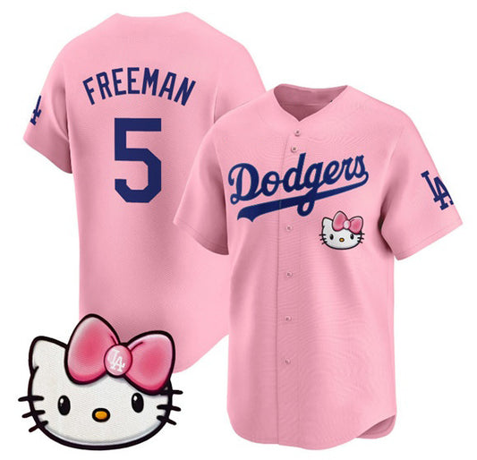 Los Angeles Dodgers #5 Freddie Freeman Pink RONA 2025 Hello Kitty Vapor Limited Stitched Jersey