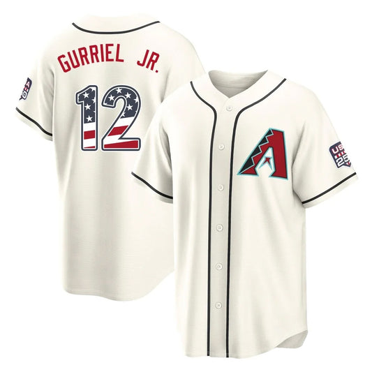 Arizona Diamondbacks #12 Lourdes Gurriel Jr Player Cream RONA USA 250 Fourth of July Home Game Stitched Jerseys