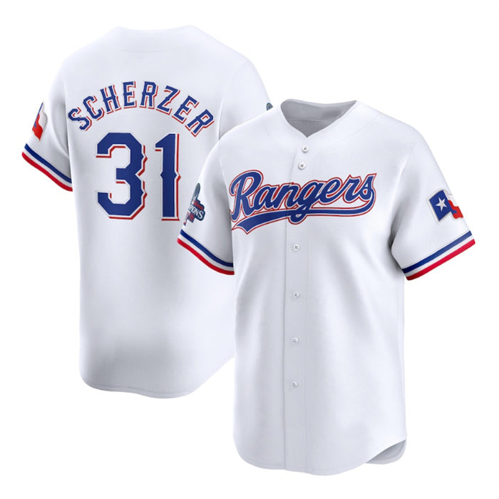 Texas Rangers #31 Max Scherzer White RONA 2023 World Series Champions Stitched Jersey