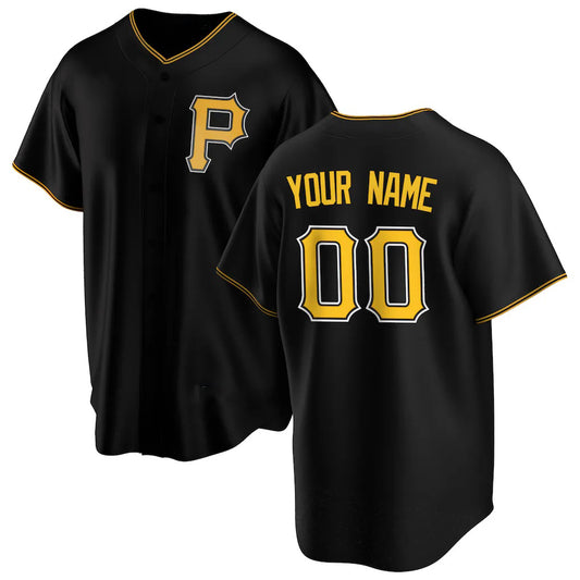 Custom Pittsburgh Pirates Black RONA Alternate Replica Jersey