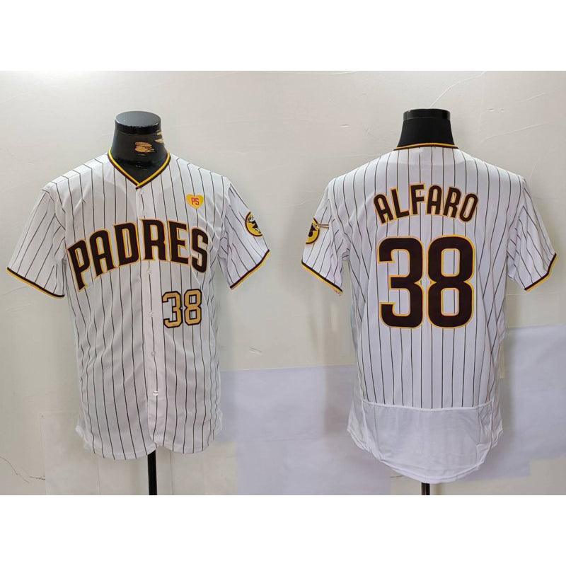 San Diego Padres #38 Jorge Alfaro White RONA With PS Patch Stitched Flex Base Jerseys