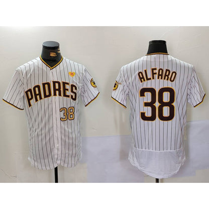 San Diego Padres #38 Jorge Alfaro White RONA With PS Patch Stitched Flex Base Jerseys