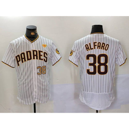 San Diego Padres #38 Jorge Alfaro White RONA With PS Patch Stitched Flex Base Jerseys