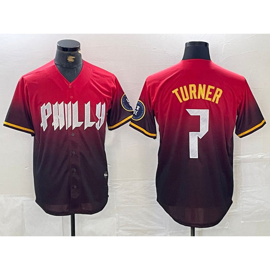 Philadelphia Phillies #7 Trea Turner Red RONA 2024 City Cool Base Jersey