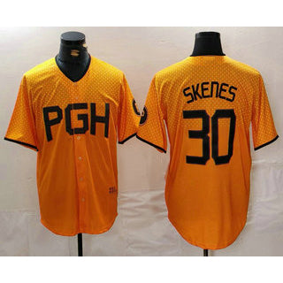 Pittsburgh Pirates #30 Paul Skenes Yellow RONA 2023 City Connect Stitched Jersey