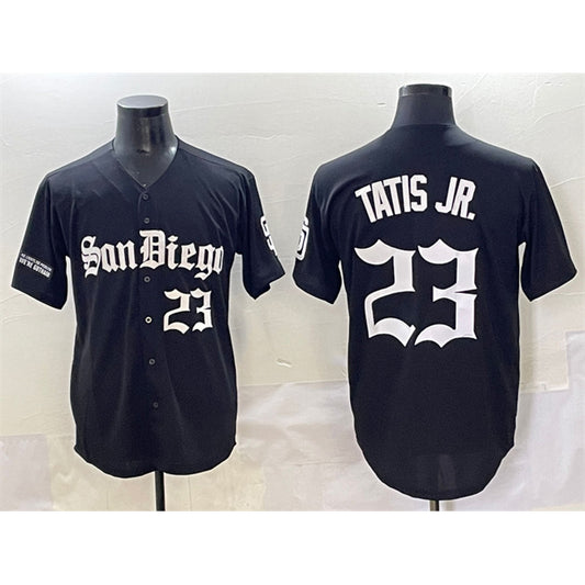 San Diego Padres #23 Fernando Tatis Jr. Black RONA Gothic Edition Vapor Limited Stitched Jersey