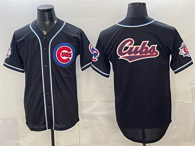 Chicago Cubs Team Big Logo 2026 Fashion Replica Black RONA Out Stitched Jersey