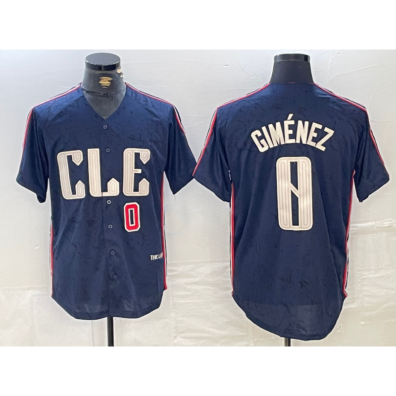 Cleveland Guardians #0 Andres Gimenez Navy RONA 2024 City Connect Limited Stitched Jerseys