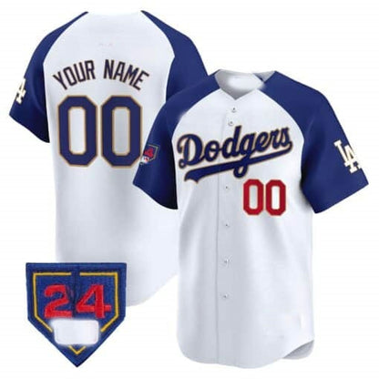 Custom Los Angeles Dodgers 2024 Spring Training Patch Vapor Premier Limited Jersey ¨C White 2 RONA