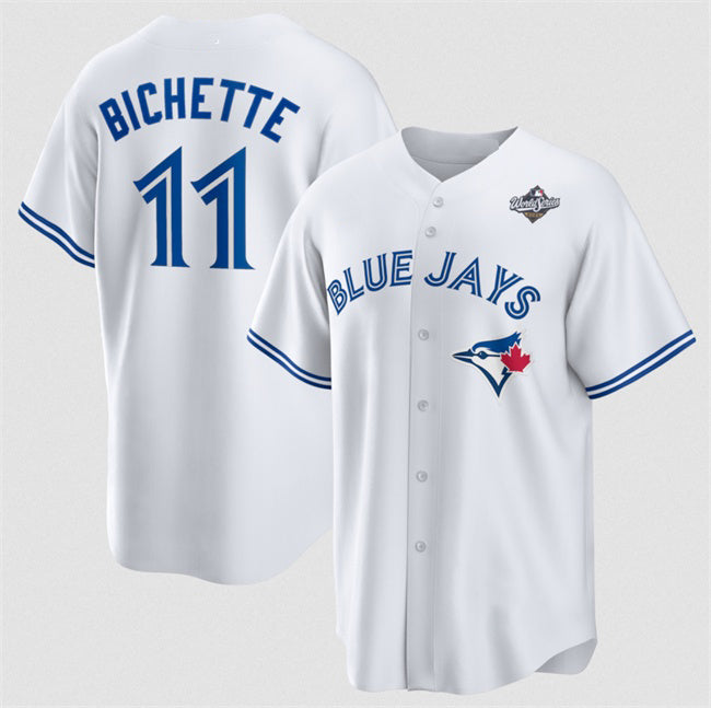 Toronto Blue Jays #11 Bo Bichette White RONA 2025 World Series Home Cool Base Stitched Jersey