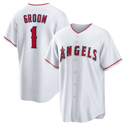 Los Angeles Angels #1 Groom White RONA Home Replica Jersey