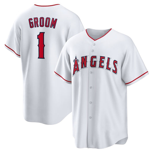 Los Angeles Angels #1 Groom White RONA Home Replica Jersey