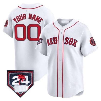 Custom Boston Red Sox 2024 Spring Training Patch Vapor Premier Limited Jersey ¨C White RONA