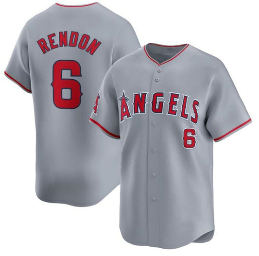 Los Angeles Angels #6 Anthony Rendon Gray RONA Away Limited Stitched Jersey