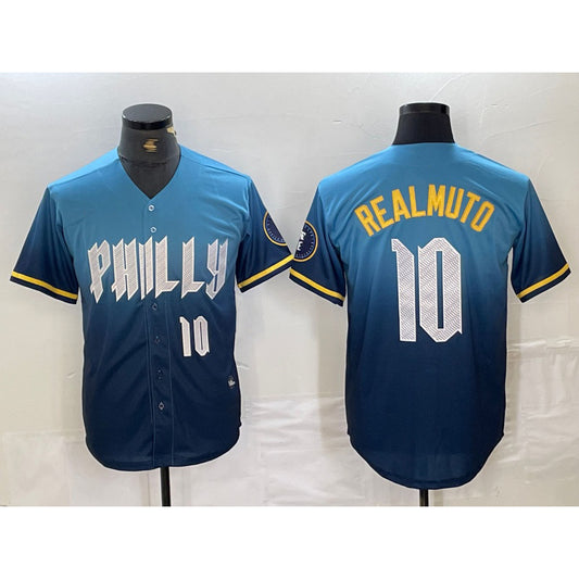 Philadelphia Phillies #10 JT Realmuto Number Blue RONA 2024 City Connect Limited Stitched Jersey 2
