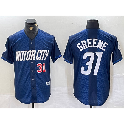 Detroit Tigers #31 Riley Greene Number 2024 Navy RONA City Connect Cool Base Limited Stitched Jersey